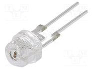 LED; 4.8mm; yellow; 7000÷8400mcd; 140°; Front: convex; Pitch: 2.5mm OPTOSUPPLY