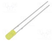 LED; 3mm; yellow; 330÷500mcd; 140°; Front: flat; 1.8÷2.6VDC OPTOSUPPLY