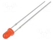 LED; 3mm; red; 220÷330mcd; 30°; Front: convex; 12VDC; No.of term: 2 OPTOSUPPLY