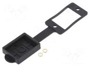 Socket gasket with dust cap; flat; black; 29mm; Gasket: silicone CLIFF