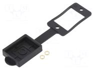 Socket gasket with dust cap; flat; black; 29mm; Gasket: silicone CLIFF