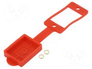 Socket gasket with dust cap; flat; red; 29mm; Gasket: silicone CLIFF