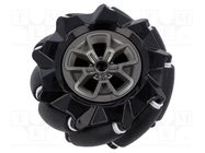 Left wheel; black; screw; Ø: 97mm; Plating: rubber; W: 44.9mm; 1pcs. DFROBOT