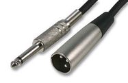 CABLE ASSY, 3P, MONO PLUG-XLR PLUG, 5M