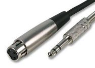 CABLE, XLR 3P SOCK-6.35MM STEREO PLUG,1M