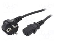 Cable; 3x0.75mm2; CEE 7/7 (E/F) plug angled,IEC C13 female QOLTEC