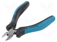 Pliers; side,cutting; blades curved  21°,return spring; 115mm 