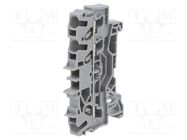 Splice terminal: rail; 2.5mm2; ways: 1; terminals: 3; grey; 2002 WAGO