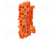 Splice terminal: rail; 2.5mm2; ways: 1; terminals: 3; orange; 2002 WAGO