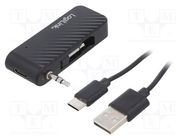 BT receiver; black; Jack 3,5mm x2,USB C; Bluetooth 5.1; 7m 