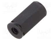 Screwed spacer sleeve; hexagonal; polyamide; M2; L: 10mm; black DREMEC