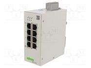 Switch Ethernet; managed; Number of ports: 8; 24÷48VDC; RJ45; IP30 WAGO