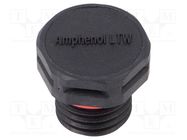 Pressure compensation device; IP68; Thread: M12; Body: black AMPHENOL