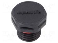 Pressure compensation device; IP68; Thread: M12; Body: black AMPHENOL