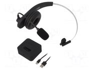 Wireless headphones with microphone; black; USB C; wireless LOGILINK