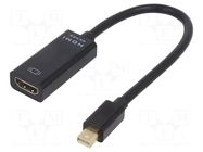 Adapter; HDMI socket,mini DisplayPort plug; 0.15m; black GEMBIRD