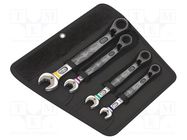 Wrenches set; inch,combination spanner,with ratchet; 4pcs. WERA