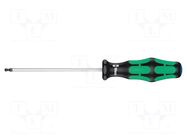 Screwdriver; hex key,spherical; HEX 3mm; Blade length: 100mm WERA
