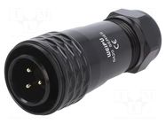 Connector: circular; plug; male; PIN: 3; IP67; SA20; 8÷12mm; 25A; 500V WEIPU