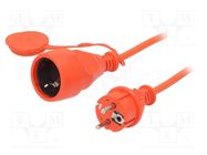 Extension lead; 3x1.5mm2; Sockets: 1; PVC; orange; 40m; 6A JONEX