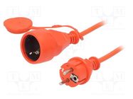 Extension lead; 3x1.5mm2; Sockets: 1; PVC; orange; 30m; 6A JONEX