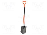 Spade; L: 1200mm; sharp; W: 195mm; Handle mat: metal YATO