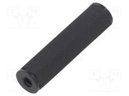 Screwed spacer sleeve; hexagonal; polyamide; M2; L: 20mm; black DREMEC