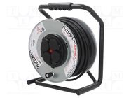 Extension lead; reel,with non-rotating sockets; Sockets: 4; 40m JONEX