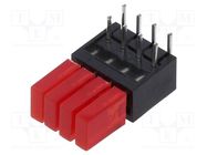 LED; in housing; 1.8mm; No.of diodes: 4; red; 20mA; 110°; 3÷7mcd MENTOR