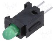 LED; in housing; 2.8mm; No.of diodes: 1; green; 20mA; 40°; 10÷20mcd 