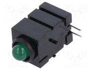 LED; in housing; 5mm; No.of diodes: 1; green; 20mA; 60°; 15÷30mcd 