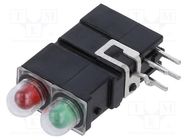 LED; in housing; 3.9mm; No.of diodes: 2; red/green; 20mA; 60/40° 