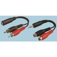 CABLE, 3.5MM JACK-2 RCA PLUG, 6FT, BLK