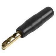 BANANA PLUG AND JACK, GOLD PLATED, BLACK