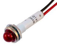 PANEL MOUNT INDICATOR, LED, 9.65MM, RED, 14V