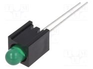 LED; in housing; 5mm; No.of diodes: 1; green; 20mA; 60°; 15÷30mcd MENTOR