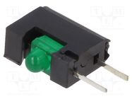 LED; in housing; 2mm; No.of diodes: 1; green; 20mA; 40°; 2.6÷10mcd 