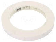 Tape: marking; white; L: 33m; W: 12mm; Thk: 0.13mm; 2.5N/cm; 130% 3M