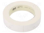 Tape: marking; white; L: 33m; W: 25mm; Thk: 0.13mm; 2.5N/cm; 130% 3M