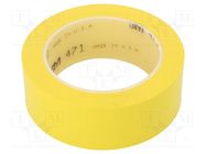 Tape: marking; yellow; L: 33m; W: 38mm; Thk: 0.13mm; 2.5N/cm; 130% 3M