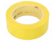 Tape: marking; yellow; L: 33m; W: 38mm; Thk: 0.13mm; 2.5N/cm; 130% 3M