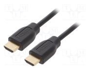 Cable; HDCP,HDMI 2.0; HDMI plug,both sides; 3m; black 