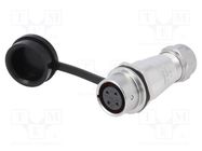 Plug; SA16; female; PIN: 4; IP67; 5÷8mm; 5A; soldering; for cable WEIPU