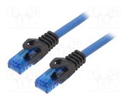 Patch cord; U/UTP; 6a; solid; Cu; blue; 10m; RJ45 plug,both sides LOGILINK