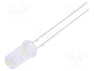 LED; 5mm; white warm; 1120÷1560mcd; 100°; Front: flat; 2.7÷3.4V OPTOSUPPLY