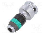 Adapter; hexagon 1/4"/ square 3/8"; 44mm WERA