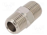 Nipple; straight; max.15bar; nickel plated brass; Seal: NBR PNEUMAT