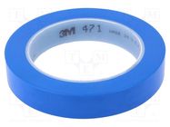 Tape: marking; blue; L: 33m; W: 19mm; Thk: 0.13mm; 2.5N/cm; 130% 3M