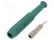 Connector: 2mm banana; socket; 6A; 60VDC; Overall len: 39mm; green HIRSCHMANN T&M