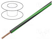 Wire; H05V-K,LgY; stranded; Cu; 0.75mm2; PVC; black-green; 100m BQ CABLE